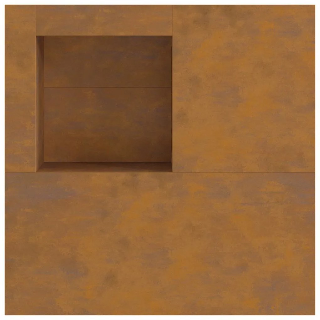 Fogo com Armazenamento de Torres 100x100x30 cm Aço Envelhecido