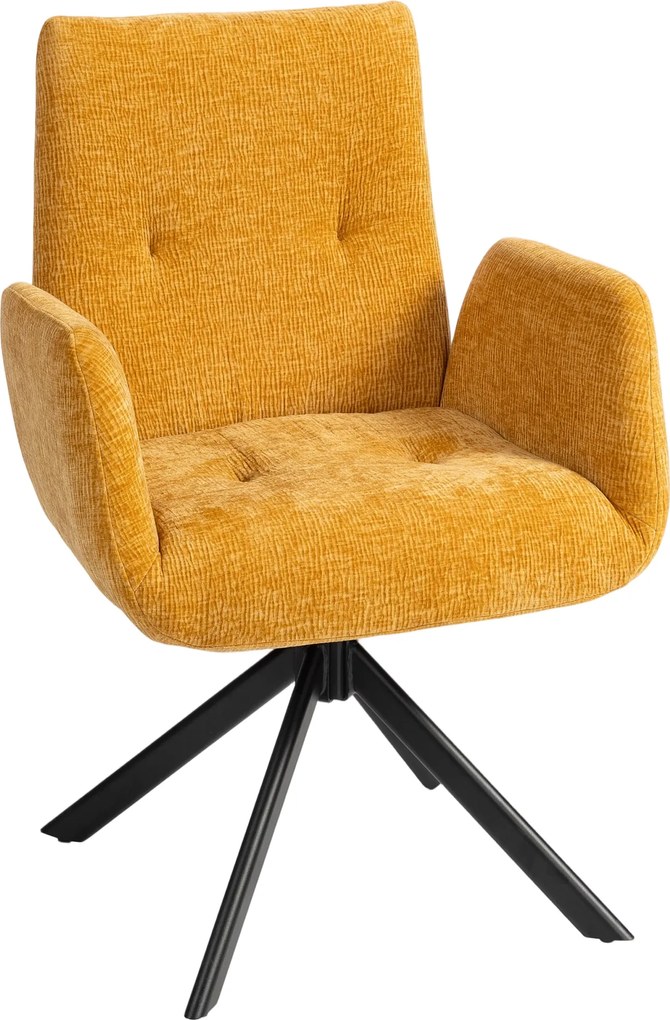 HOMCOM Poltrona Estofada, Poltrona de Destaque, Design Moderno, Giratória, até 120 kg, Amarelo | Aosom Portugal