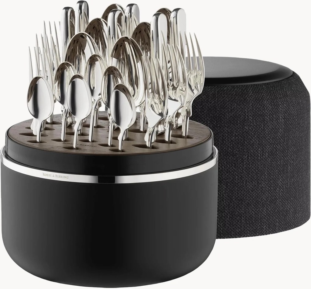 Conjunto de talheres artesanais muito polidos com caixa Spaten, 6 pessoas, conjunto de 24