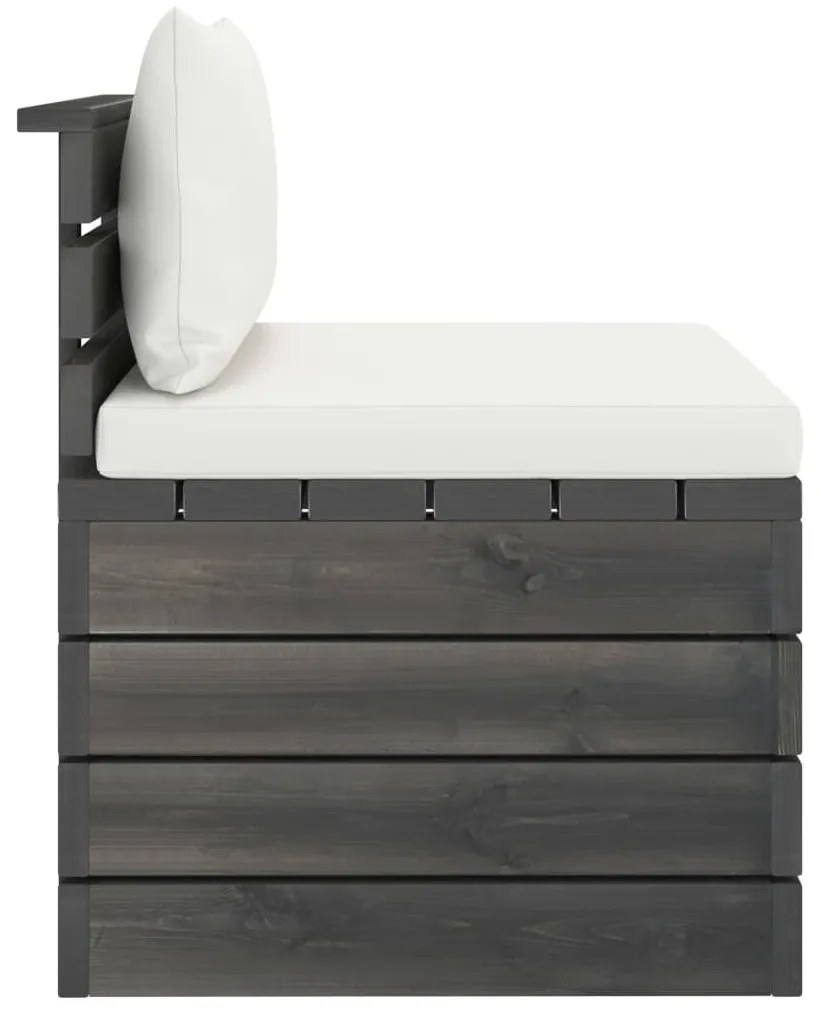 2 pcs conjunto lounge de paletes com almofadões pinho maciço