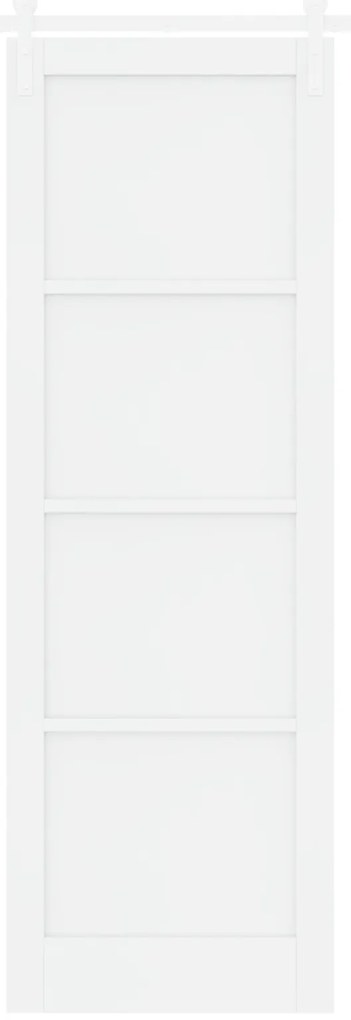 Porta Deslizante vidaXL com Conjunto de Ferragens Branca 78x232 cm Mad