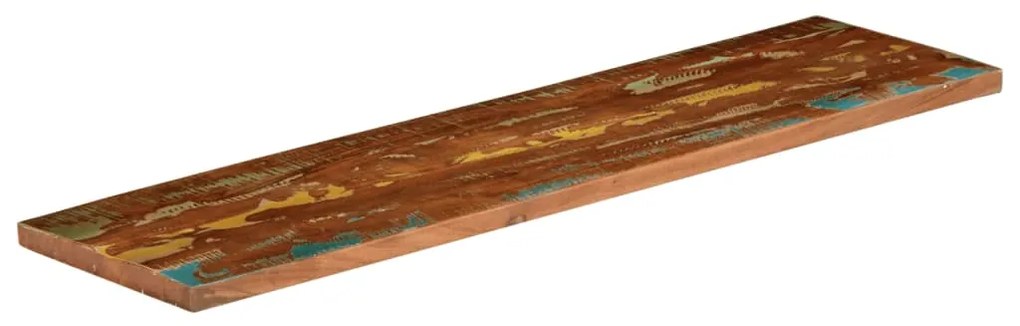 Tampo de mesa retangular 110x30x3,8cm madeira recuperada maciça