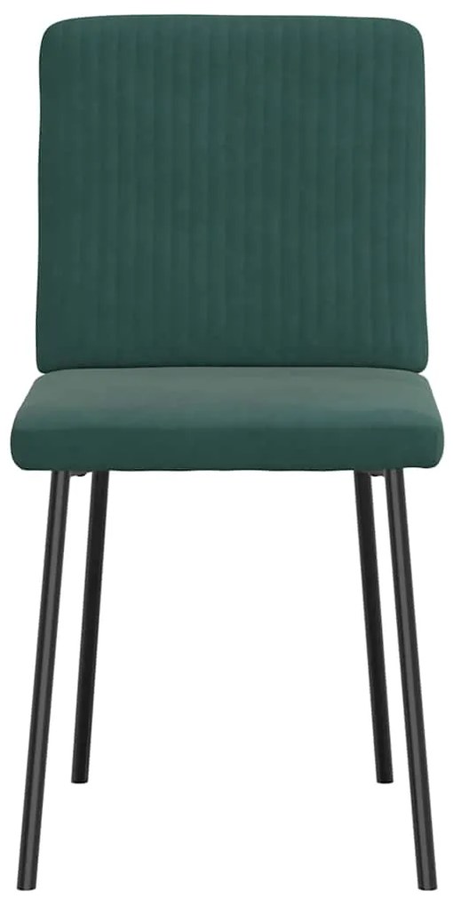 Cadeiras de jantar 2 pcs veludo verde-escuro