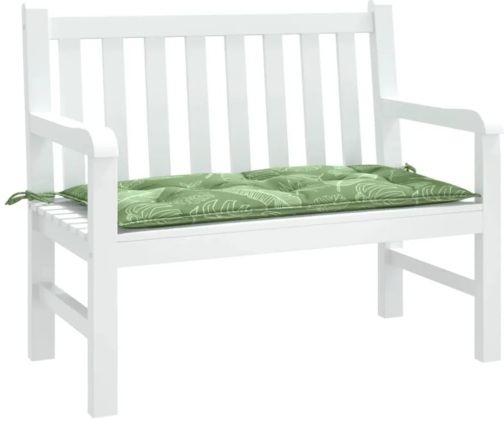 Almofadão p/ banco de jardim 110x50x7 cm tecido padrão folhas
