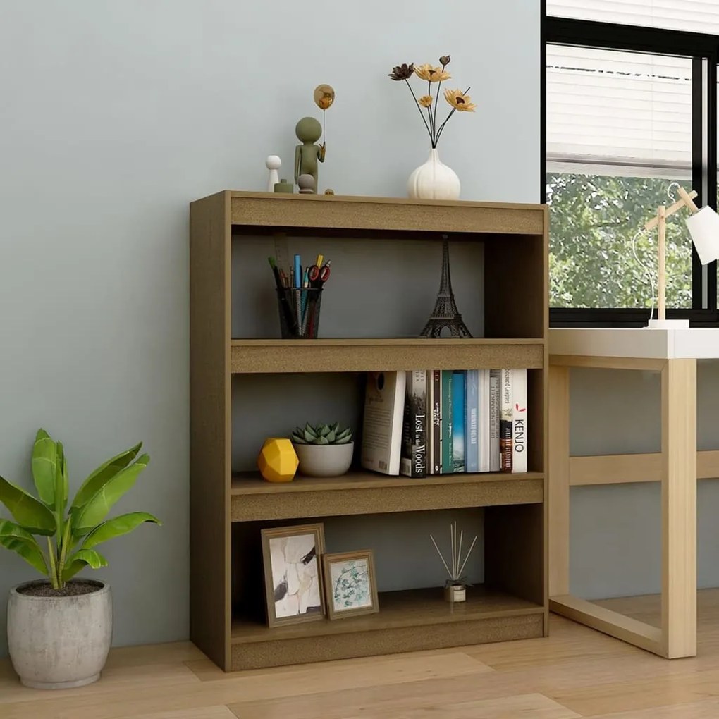 808216 vidaXL Estante/divisória 100x30x103 cm pinho maciço castanho mel