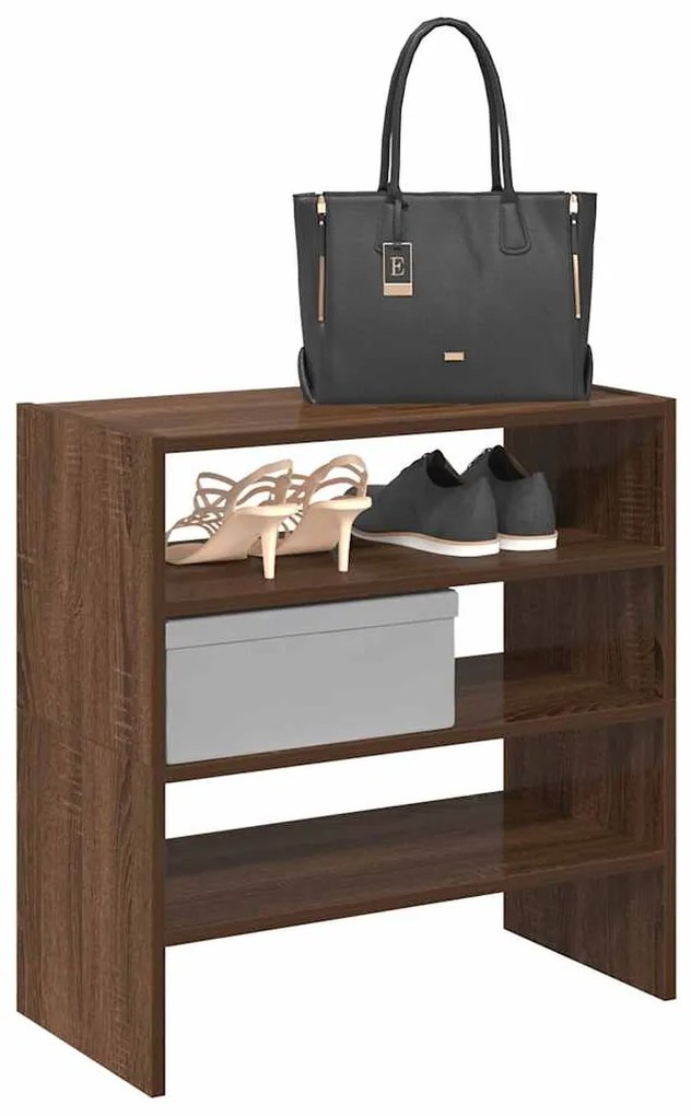 vidaXL Sapateiras 2 pcs empilháveis 60x30x30,5 cm carvalho castanho