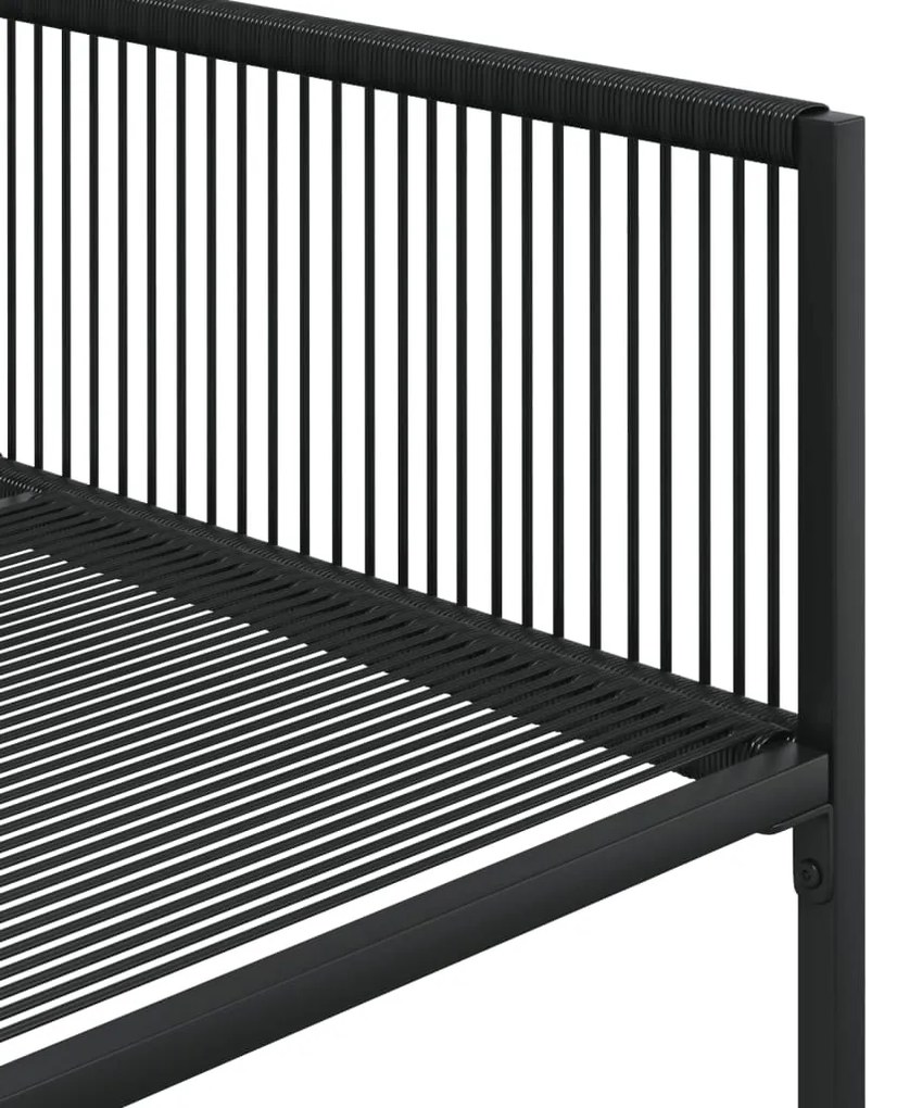 9 pcs conjunto de jantar para jardim vime PE preto
