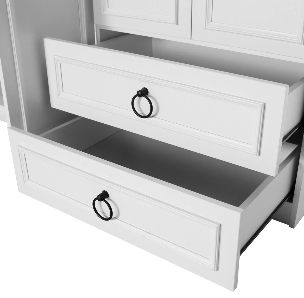 Roupeiro "Victoria Plus" – Branco – 140 x 185 x 52 cm – Design Moderno
