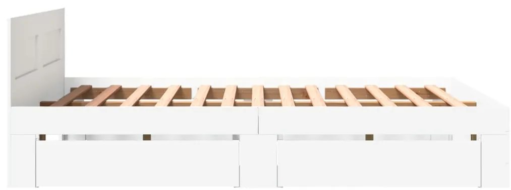 Estrutura cama c/ cabeceira 150x200 cm derivados madeira branco