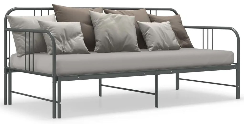 Estrutura sofá-cama de puxar 90x200 cm metal cinzento