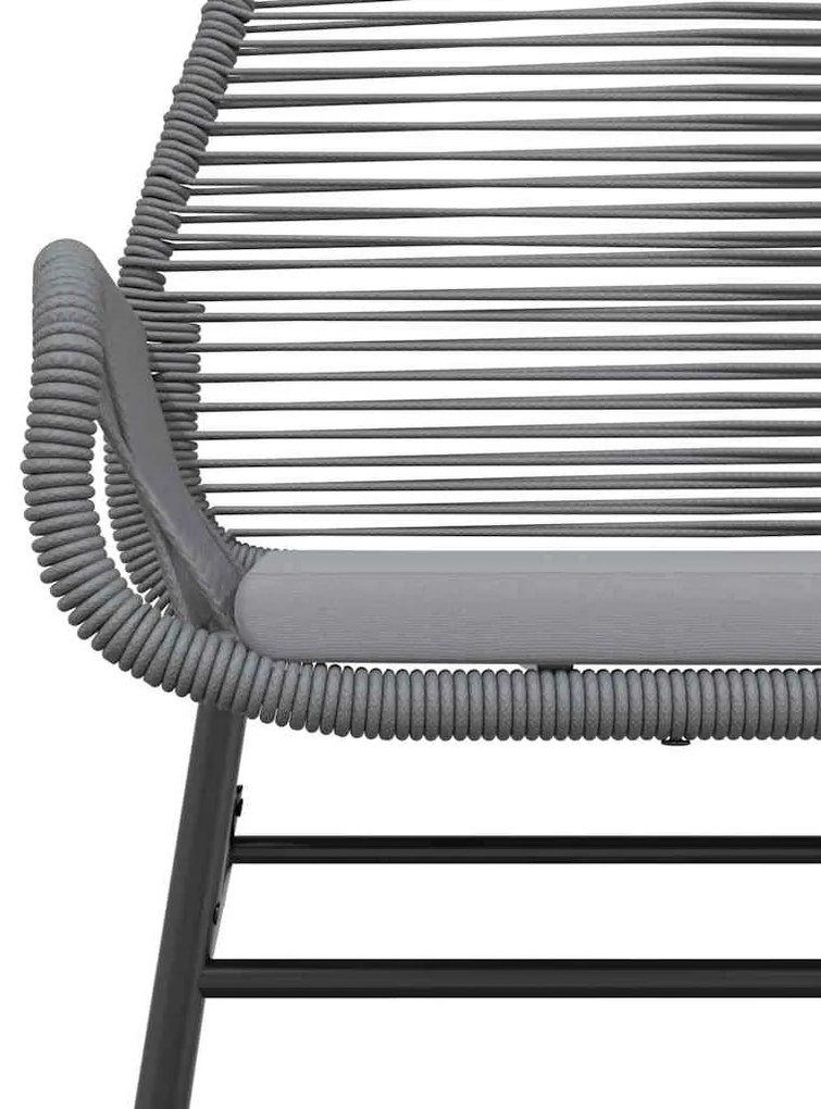 Conjunto jantar jardim 7 peças almofadas vidro vime cinzento PE