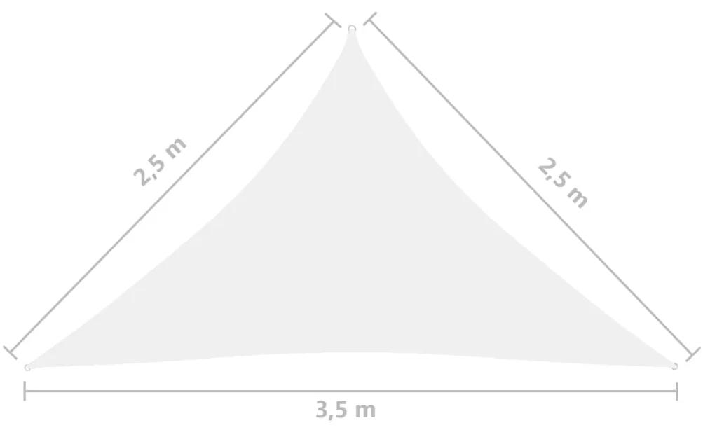 Para-sol vela tecido oxford triangular 2,5x2,5x3,5 m branco