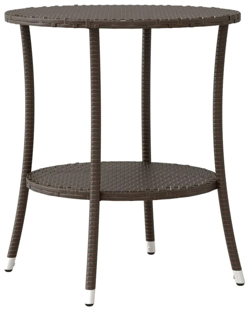 3 pcs conjunto bistrô com almofadões vime PE castanho