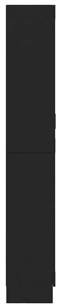 Armário vitrine 82,5x30,5x185,5 cm derivados de madeira preto
