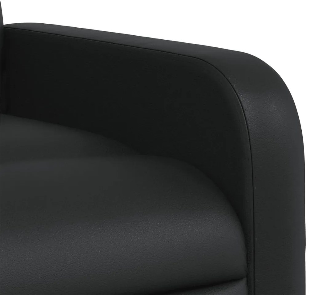 Poltrona de massagens reclinável couro artificial preto