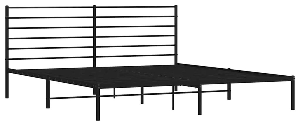 Estrutura de cama com cabeceira 183x213 cm metal preto