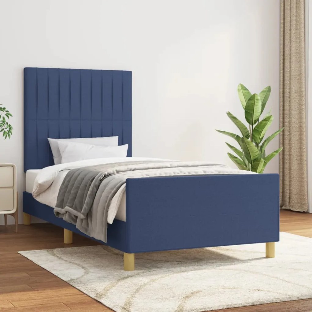 Estrutura de cama sem colchão 80x200 cm azul
