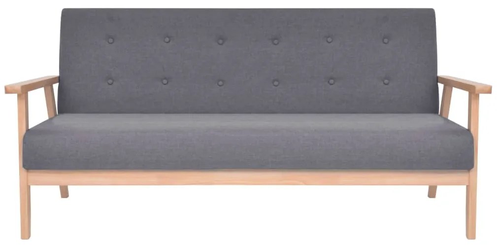 Conjunto de sofás 2 pcs tecido cinzento escuro