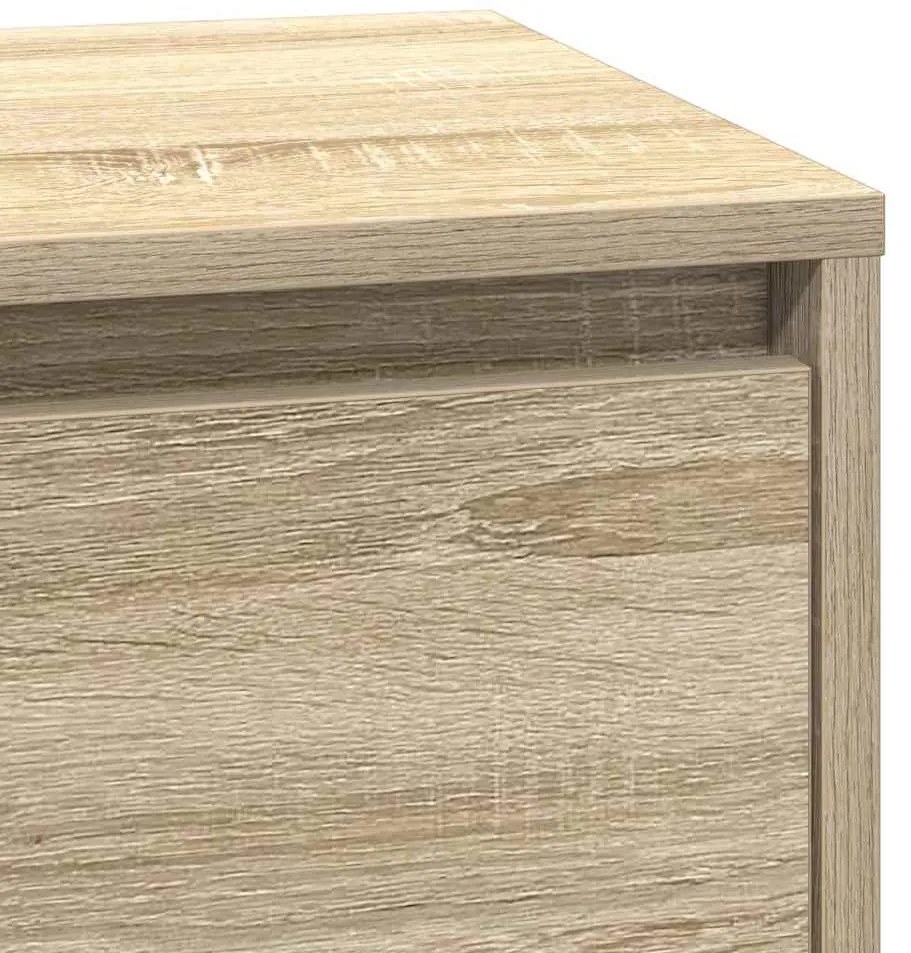 Gabinete de cabeceira com LED Carvalho Sonoma 39x34,5x65 cm Madeira En