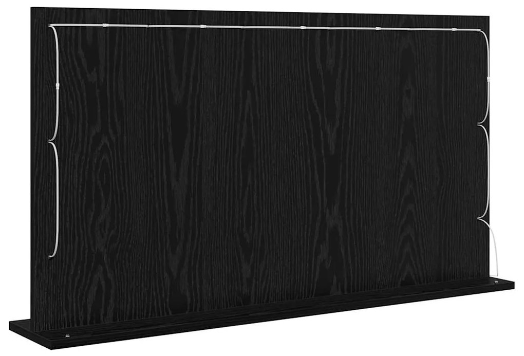 Espelho de Vanidade com Luzes LED Carvalho Preto 100x55x18 cm