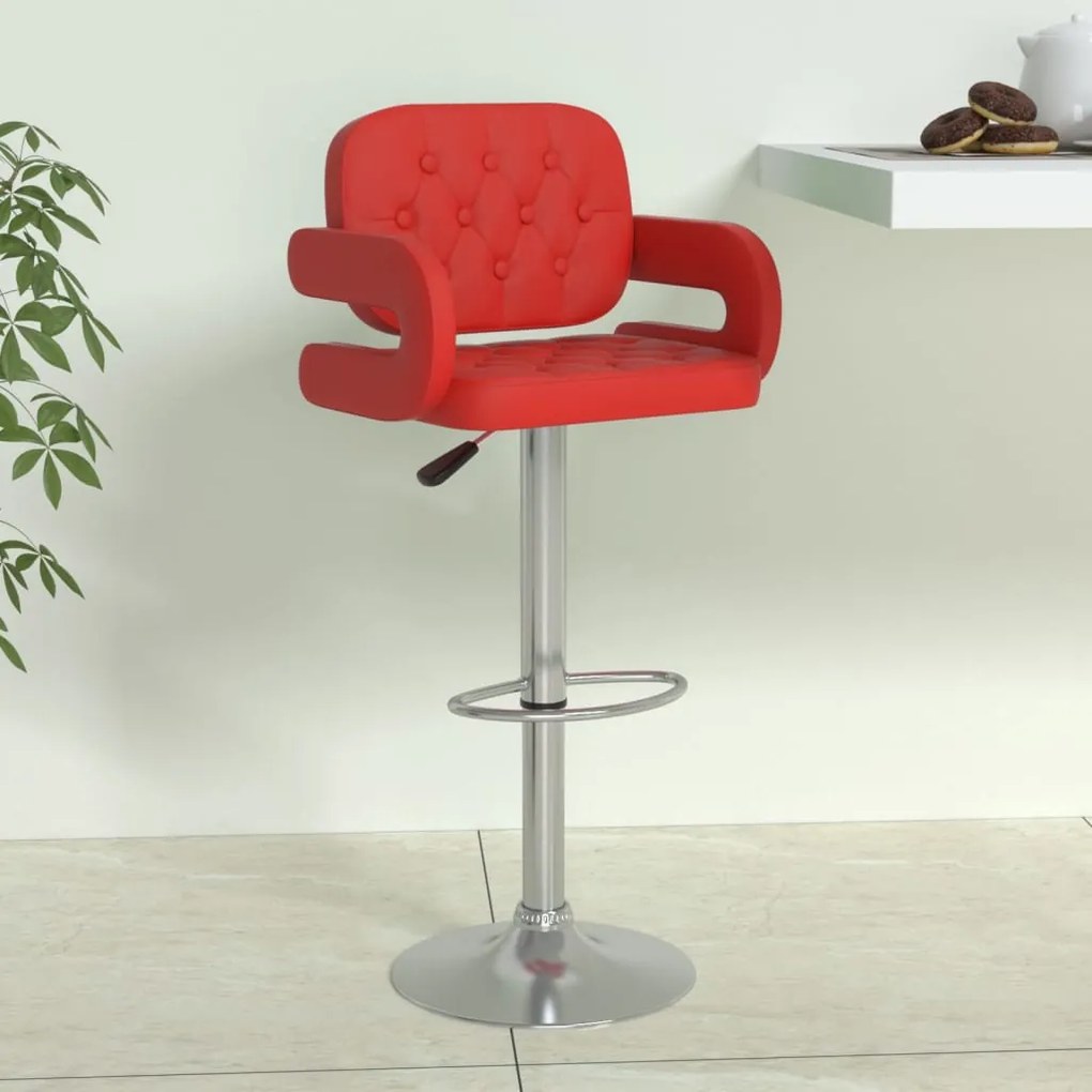 vidaXL Banco de bar couro artificial vermelho