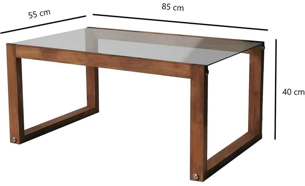 Mesa de Café Via - Madeira - 85x40x55 cm