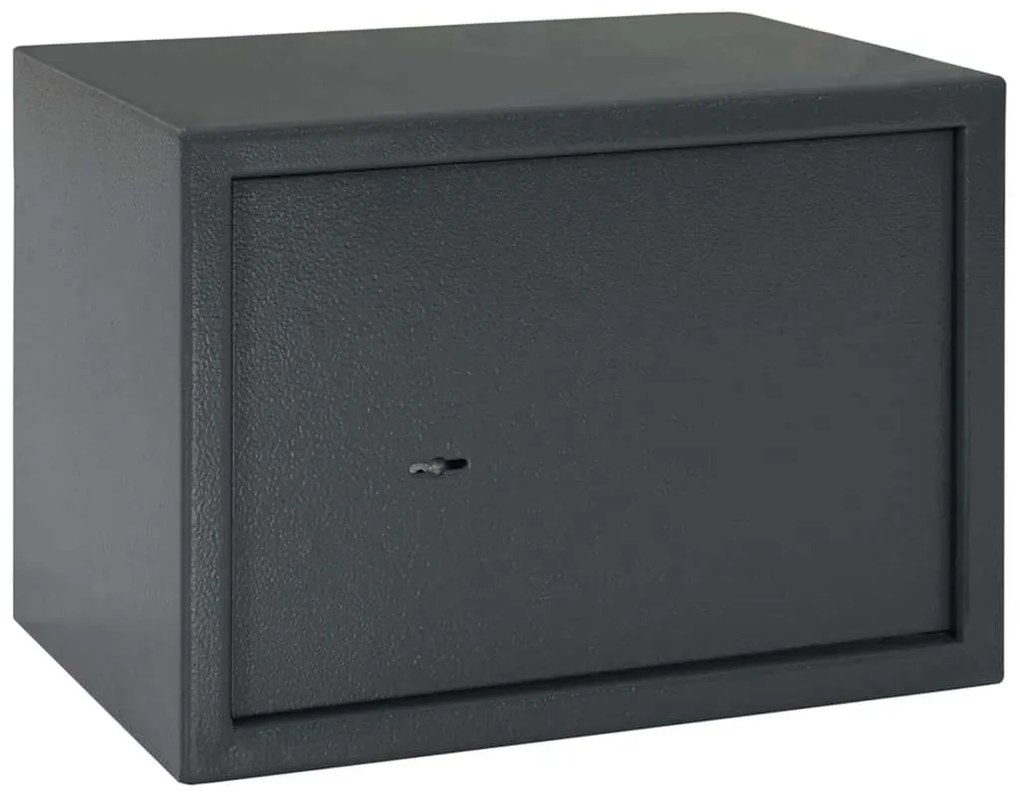 vidaXL Caixa Segura com Fechadura de Chave Cinza Escuro 25x35x25 cm Aço