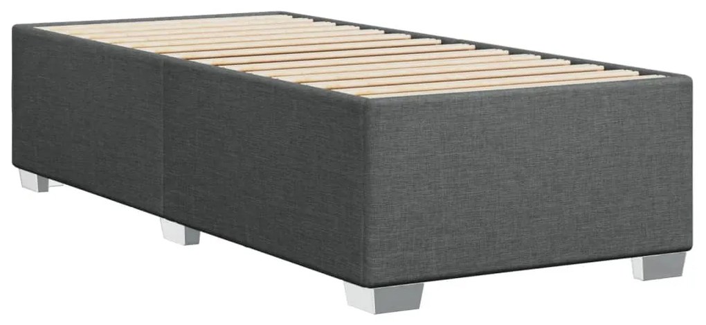 Estrutura de cama sem colchão 90x190 cm tecido cinzento-escuro