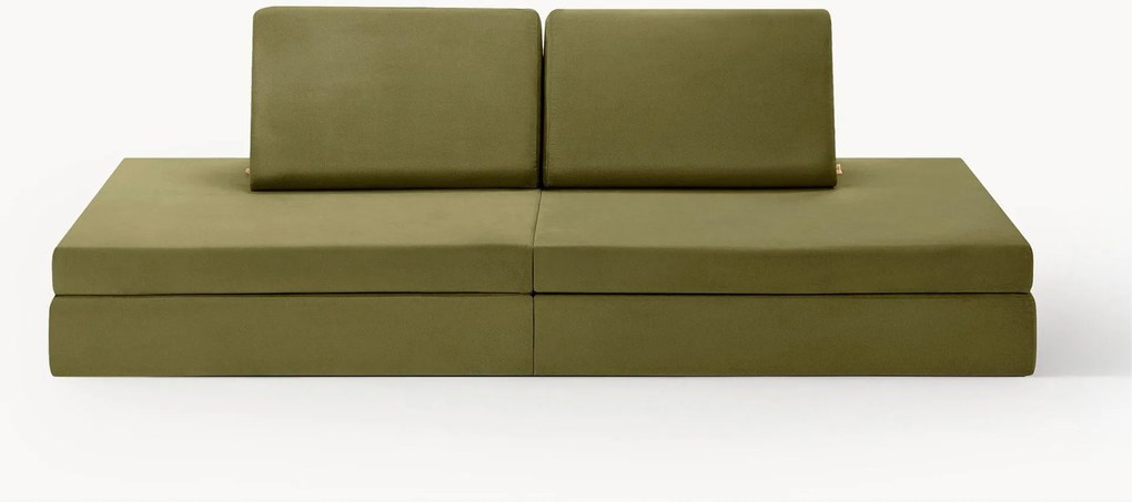 Sofá de brincar modular em veludo para crianças artesanal Mila