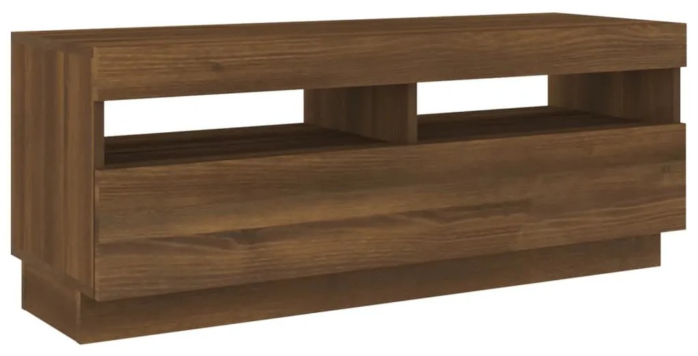 Conjunto móveis de TV 2pcs c/ LEDs madeira carvalho castanho