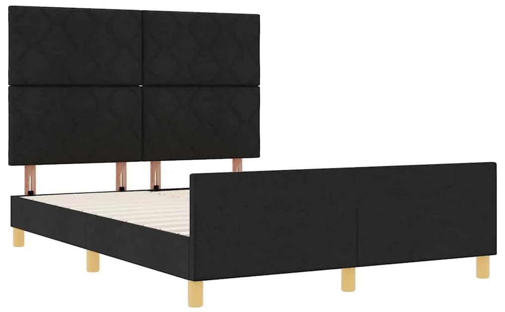 Cama vidaXL Preta 140x200 cm em Tecido