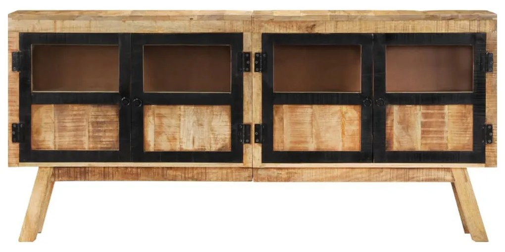 Aparador 160x30x76 cm madeira mangueira maciça castanho/preto