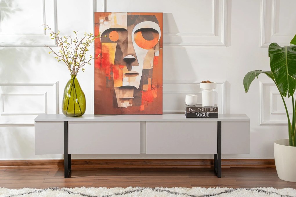 Móvel para TV Serenity - Cinza Preto - 180x50x29,5 cm