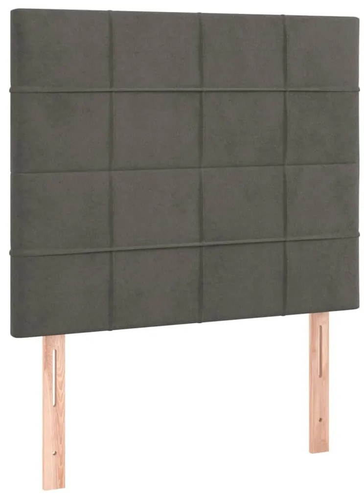 Estrutura de cama sem colchão 90x190 cm veludo cinzento-escuro