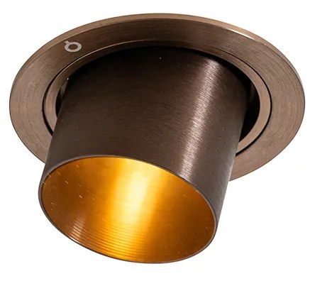 Foco embutido moderno bronze escuro redondo inclinável - Installa Design