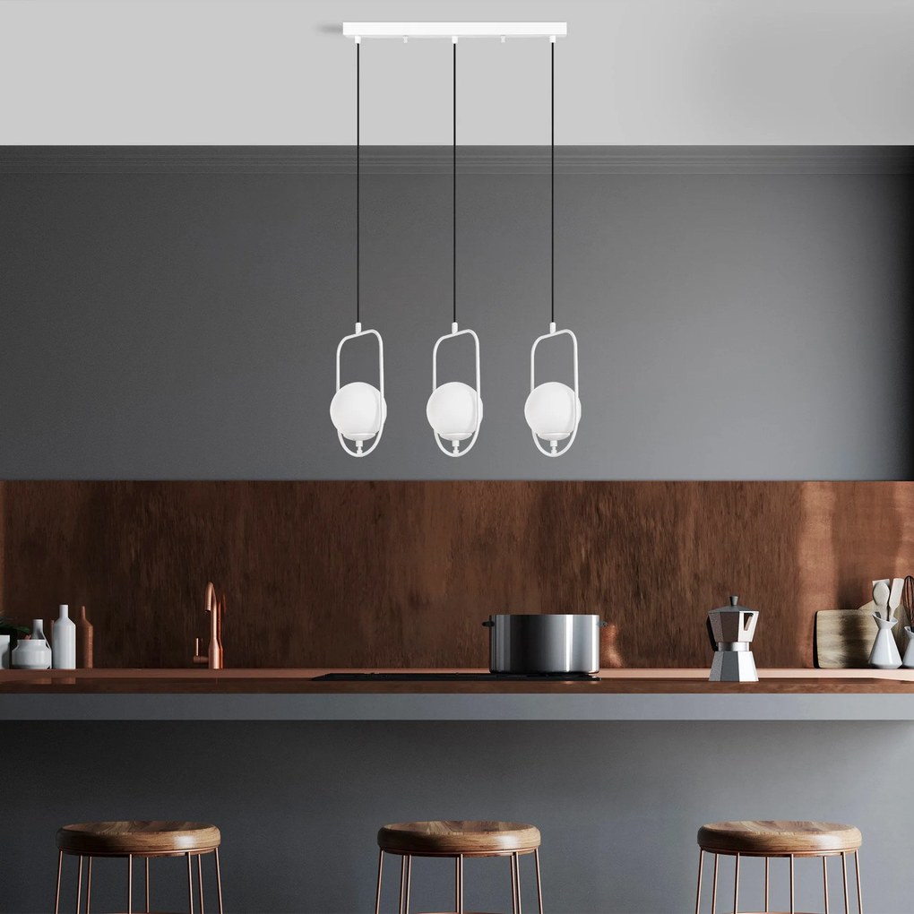 Candeeiro Suspenso Skew – Branco – 80 cm x 185 cm