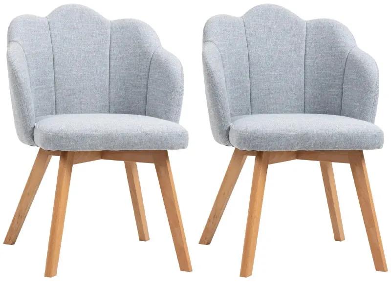 Conjunto de 2 Cadeiras Fluffy - Azul Claro - Design Nórdico