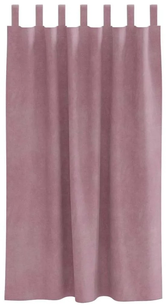 Cortinas Blackout vidaXL com Laços para Pendurar 2 pcs em Veludo Rosa