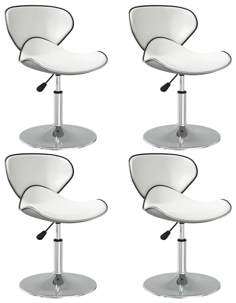 Cadeiras de jantar 4 pcs couro artificial branco