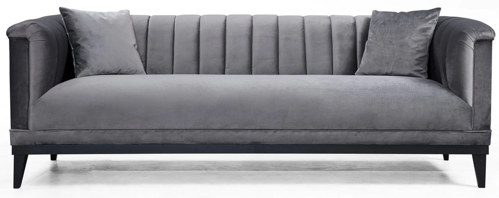 Sofá de 3 Lugares Trendy – Cinzento Escuro – 225x79x89 cm