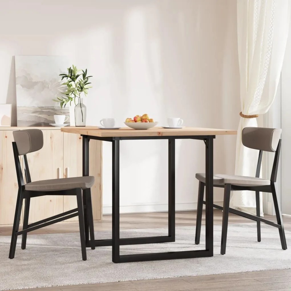 Mesa de jantar estrutura em O 80x80x75,5 cm pinho/aço