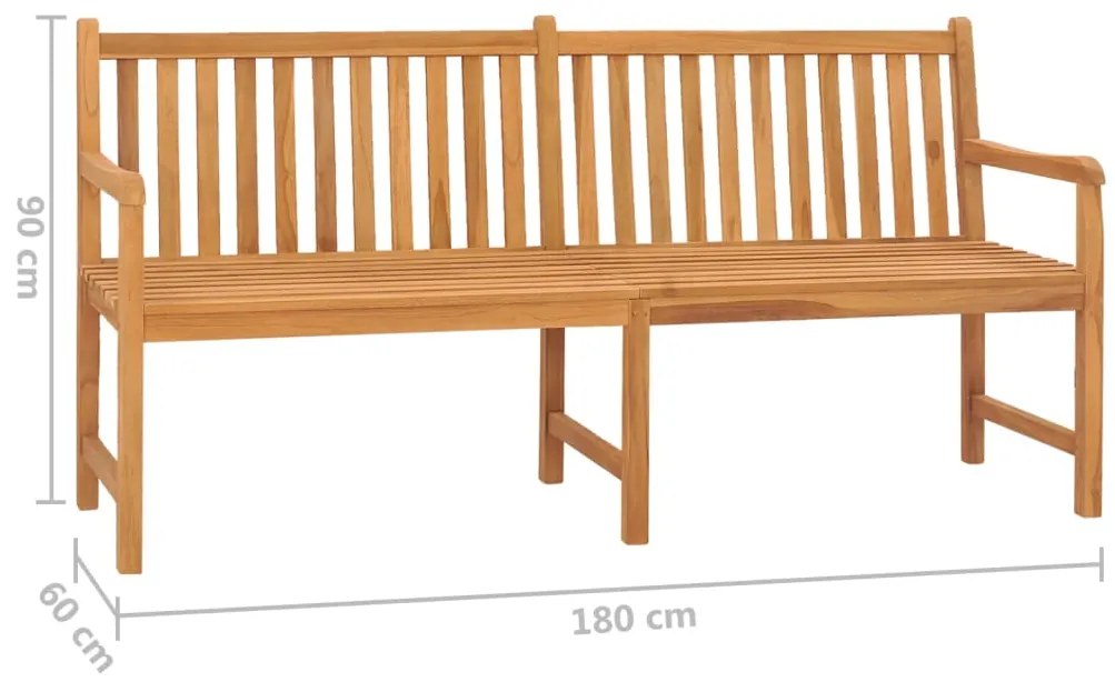 Banco de jardim 180 cm madeira de teca maciça