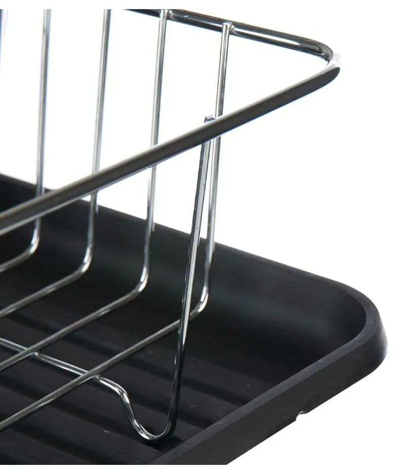 Escorredor de Louça Preto Metal Plástico 43,5 x 11 x 33,5 cm (4 Unidades)