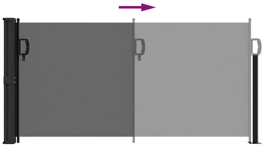 Toldo lateral retrátil 100x500 cm preto