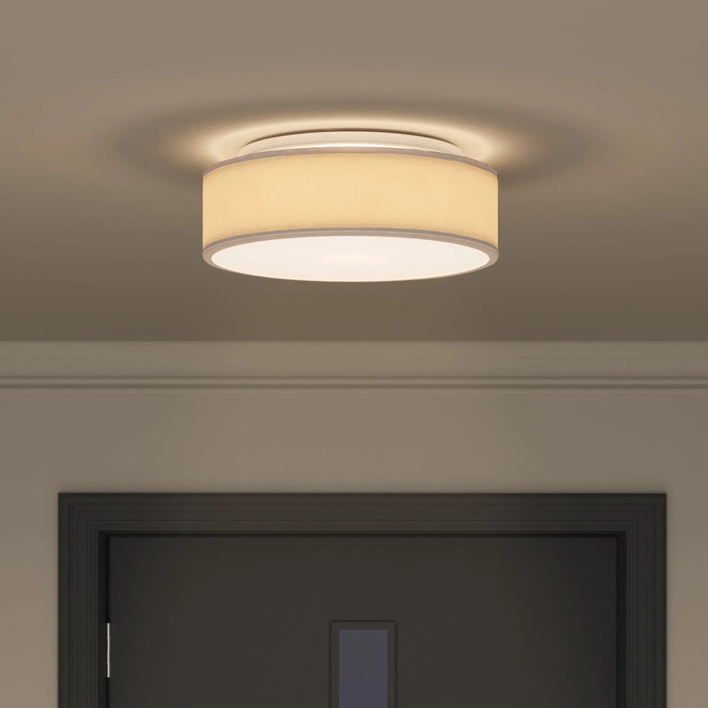 Luzes de Teto Embutidas Taupe Ø 38 cm Tecido E27