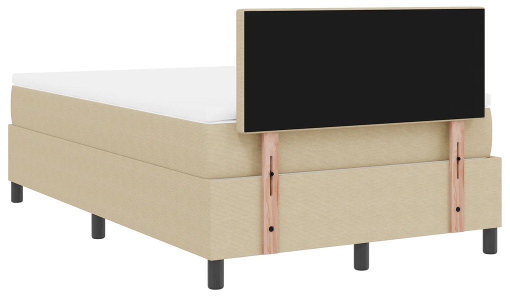 Cama Box com Colchão Verde Claro Cinza 120x200 cm Tecido de Veludo Cot
