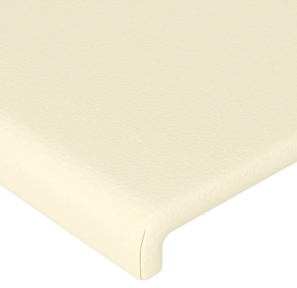 Cabeceira de cama c/ LED 103x16x78/88 cm couro artificial crème