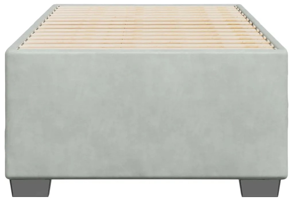 Estrutura de cama sem colchão 90x190 cm veludo cinzento-claro