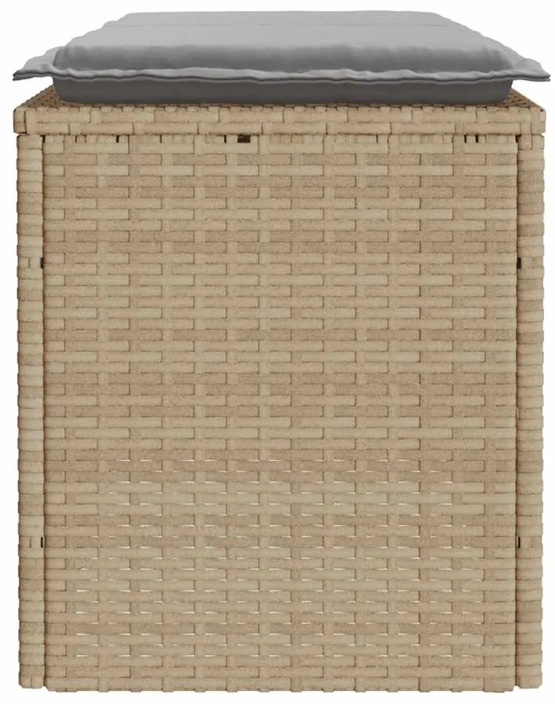 Banco de jardim com almofadão 110x40x44 cm vime PE bege