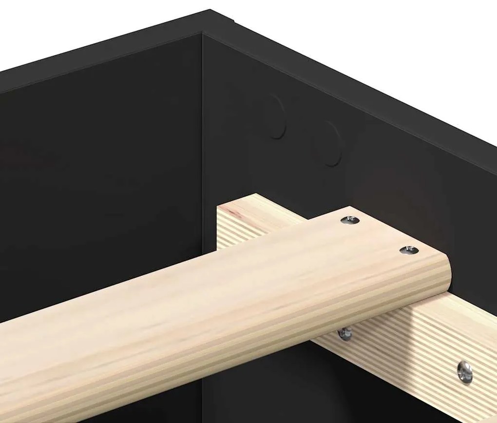 Estrutura de cama sem colchão 140x190 cm preto